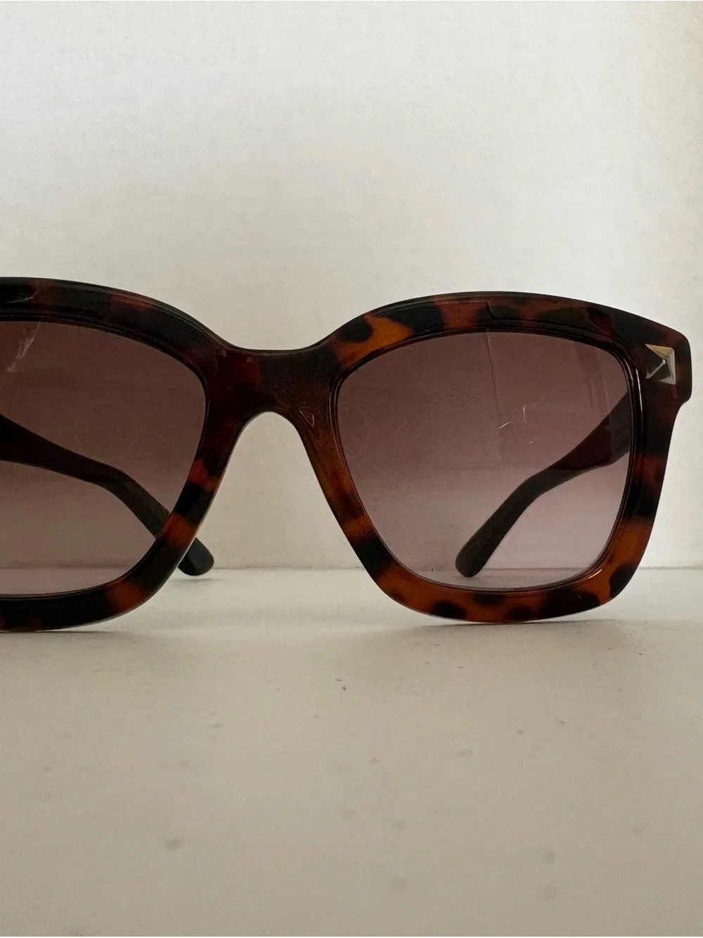 Valentino Tortoiseshell Acetate Sunglasses with Brown Lenses